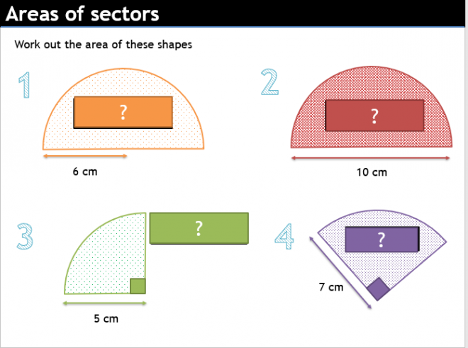 Areas of sectors – TickTockMaths