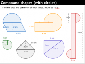 Compound shapes with circles – TickTockMaths